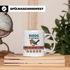 Rotkehlchen Tasse mit lustiger 5 Sterne Bewertung, Birds are – Weiß [farbe:weiß]