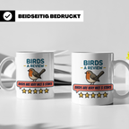 Rotkehlchen Tasse mit lustiger 5 Sterne Bewertung, Birds are – Weiß [farbe:weiß]