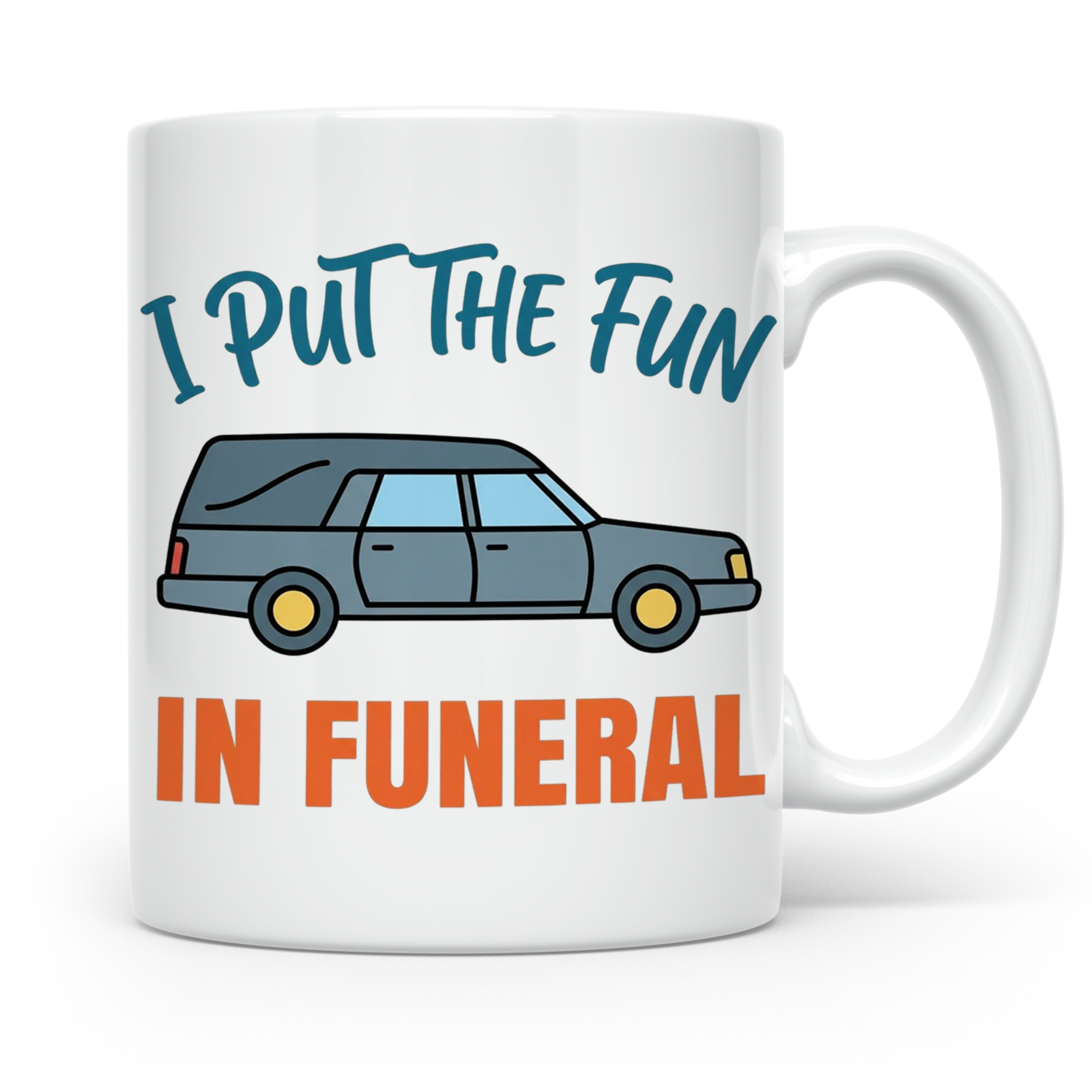 Bestatter Tasse mit Spruch I Put The Fun In Funeral Leichenw – Weiß [farbe:weiß]