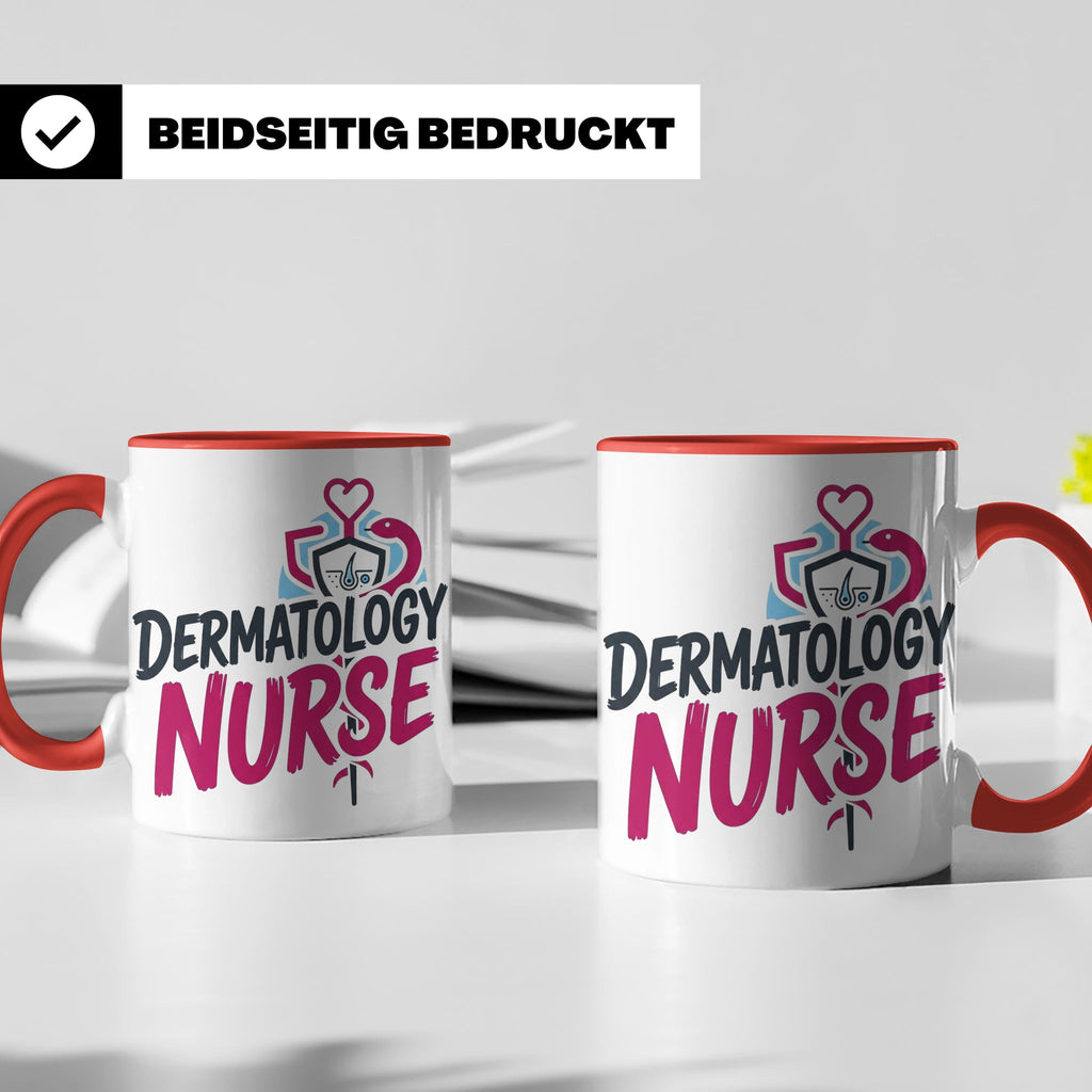Dermatologie Krankenschwester Tasse Geschenk für Hautärztin  – Rot [farbe:rot]
