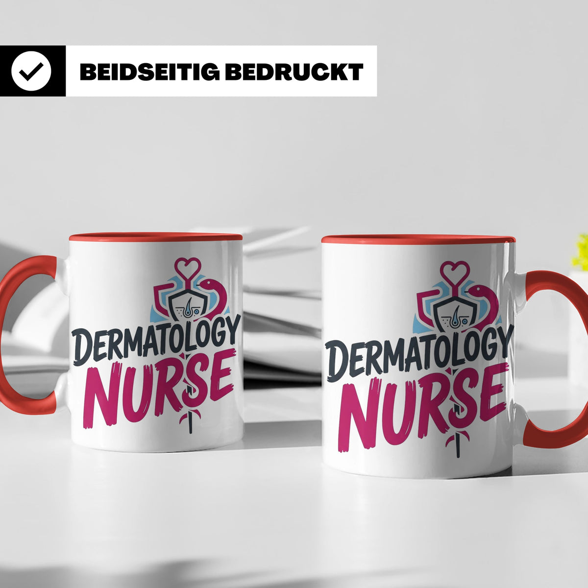 Dermatologie Krankenschwester Tasse Geschenk für Hautärztin  – Rot [farbe:rot]