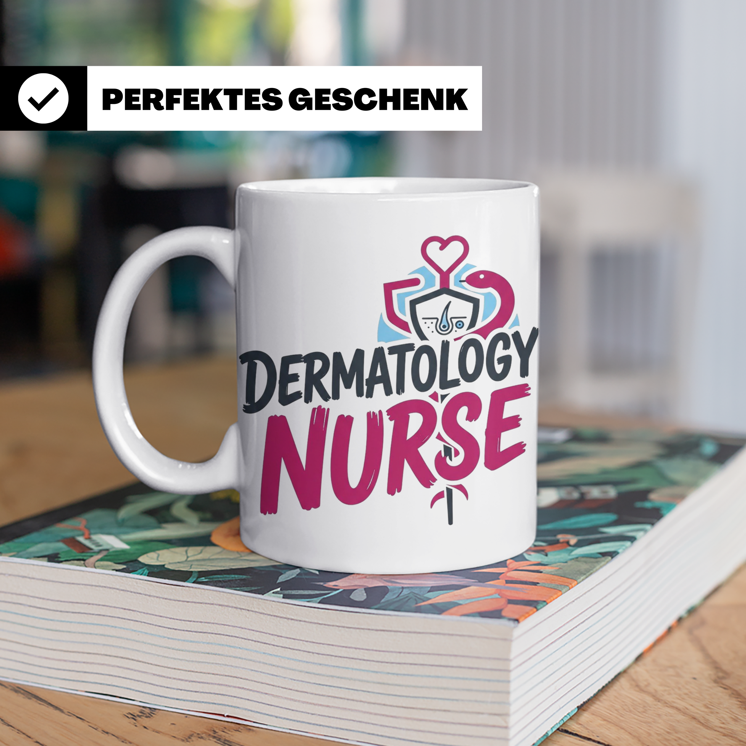 Dermatologie Krankenschwester Tasse Geschenk für Hautärztin  – Weiß [farbe:weiß]
