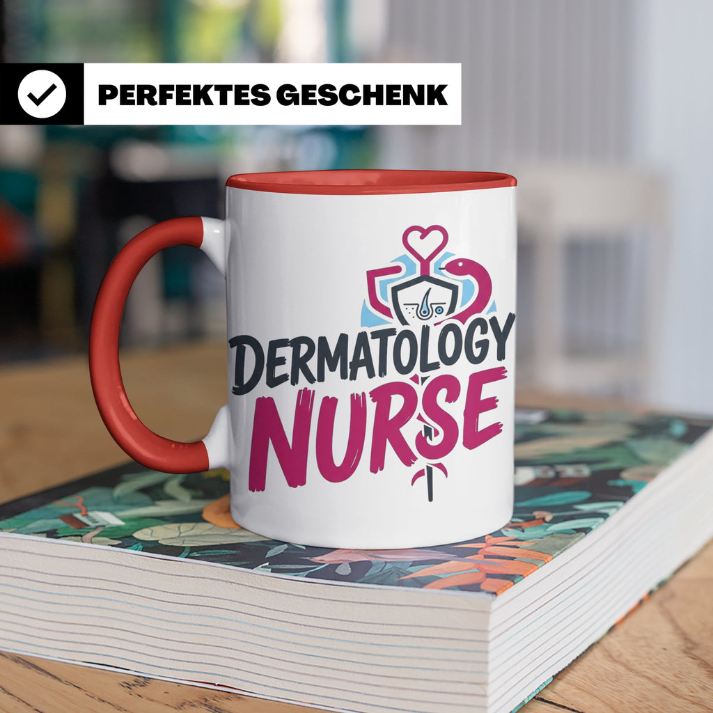 Dermatologie Krankenschwester Tasse Geschenk für Hautärztin  – Rot [farbe:rot]