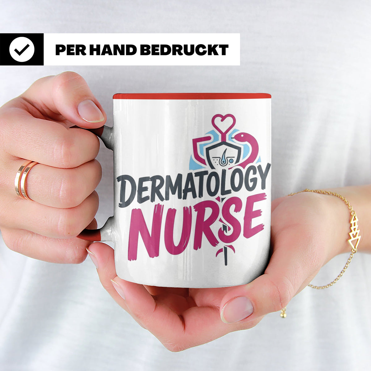 Dermatologie Krankenschwester Tasse Geschenk für Hautärztin  – Rot [farbe:rot]