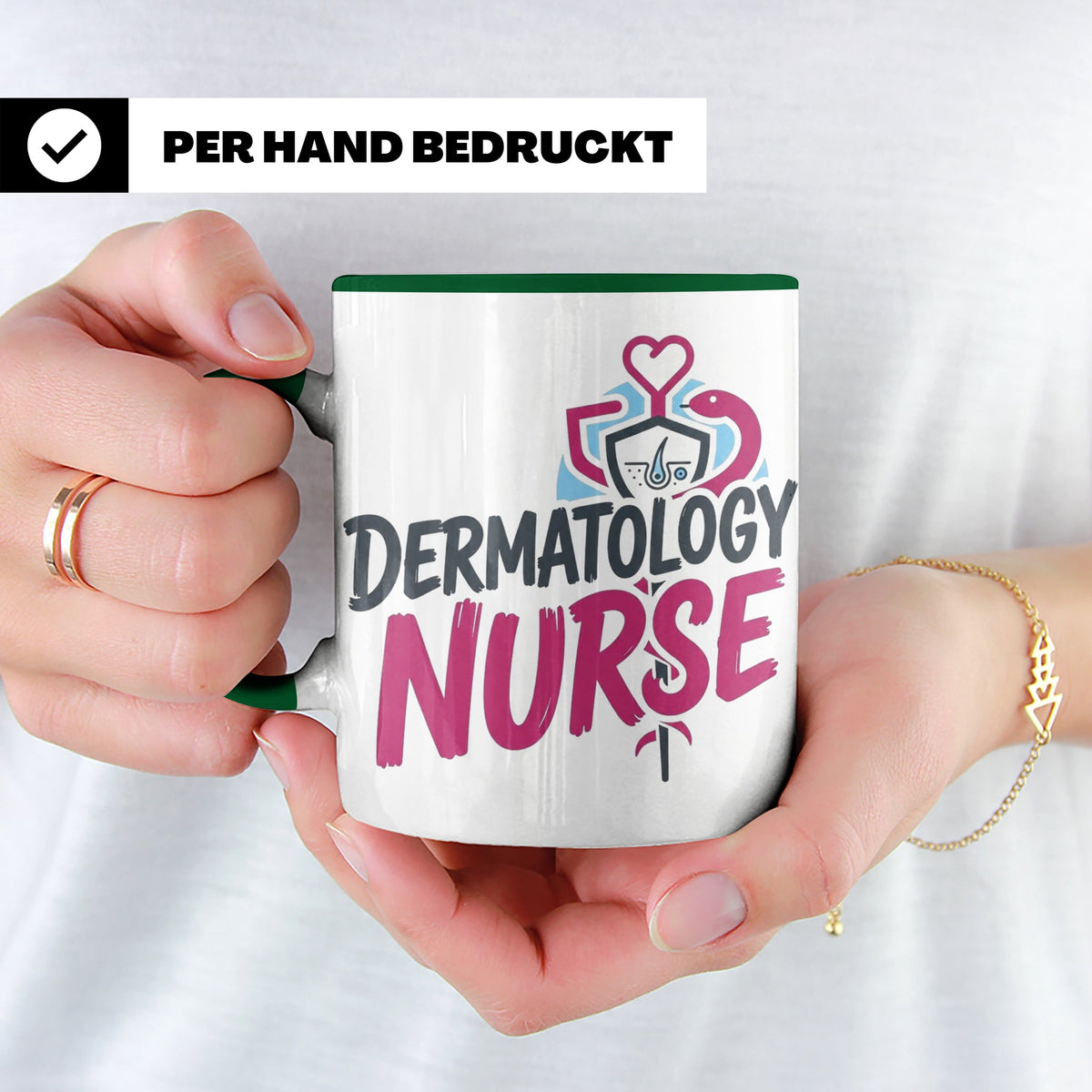 Dermatologie Krankenschwester Tasse Geschenk für Hautärztin  – Grün [farbe:grün]