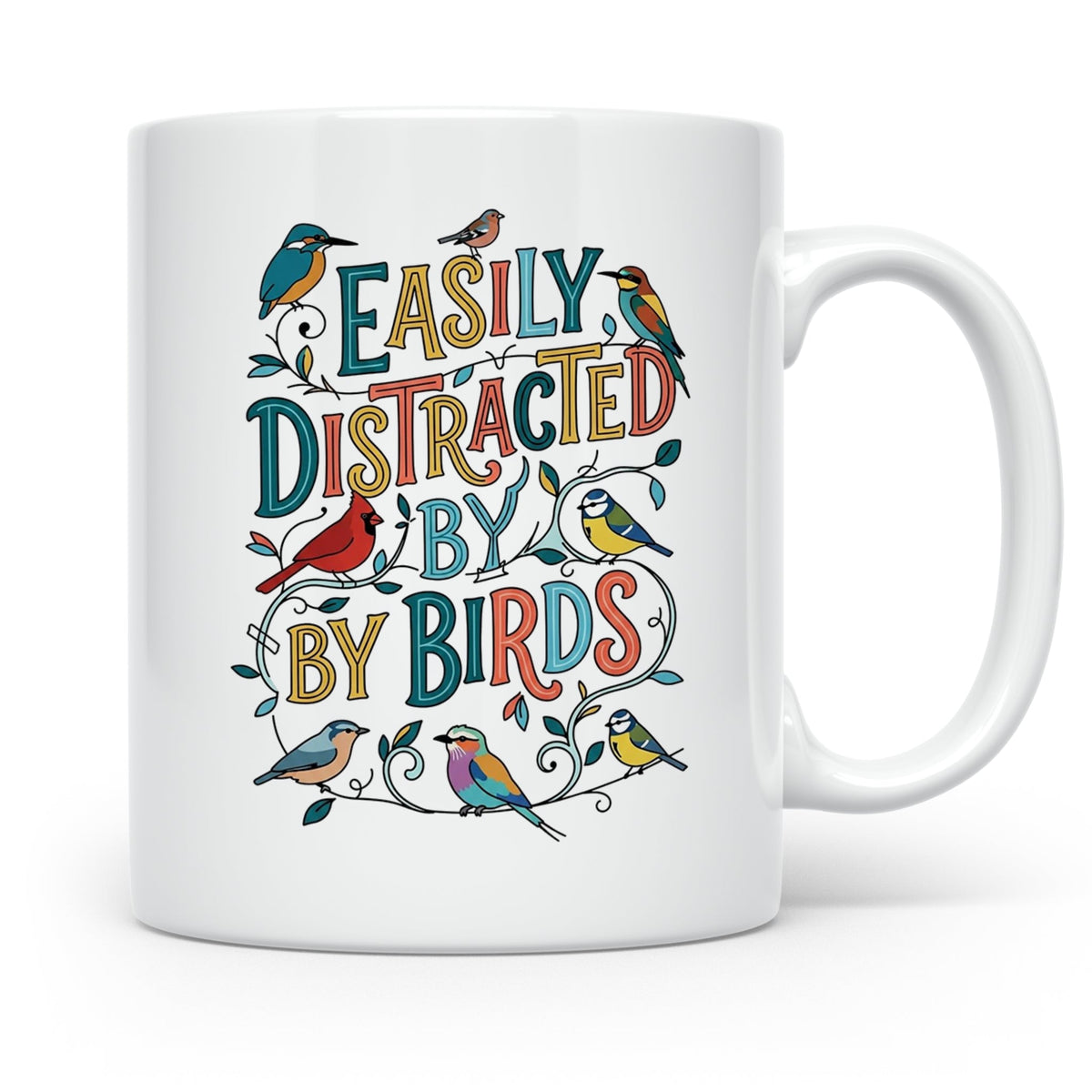 Vogelbeobachter Tasse Easily Distracted By Birds, Geschenk f – Weiß [farbe:weiß]