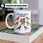 Vögel erkennen Tasse, lustiger 'Kein Vogel' Spruch mit Eichh – Weiß [farbe:weiß]