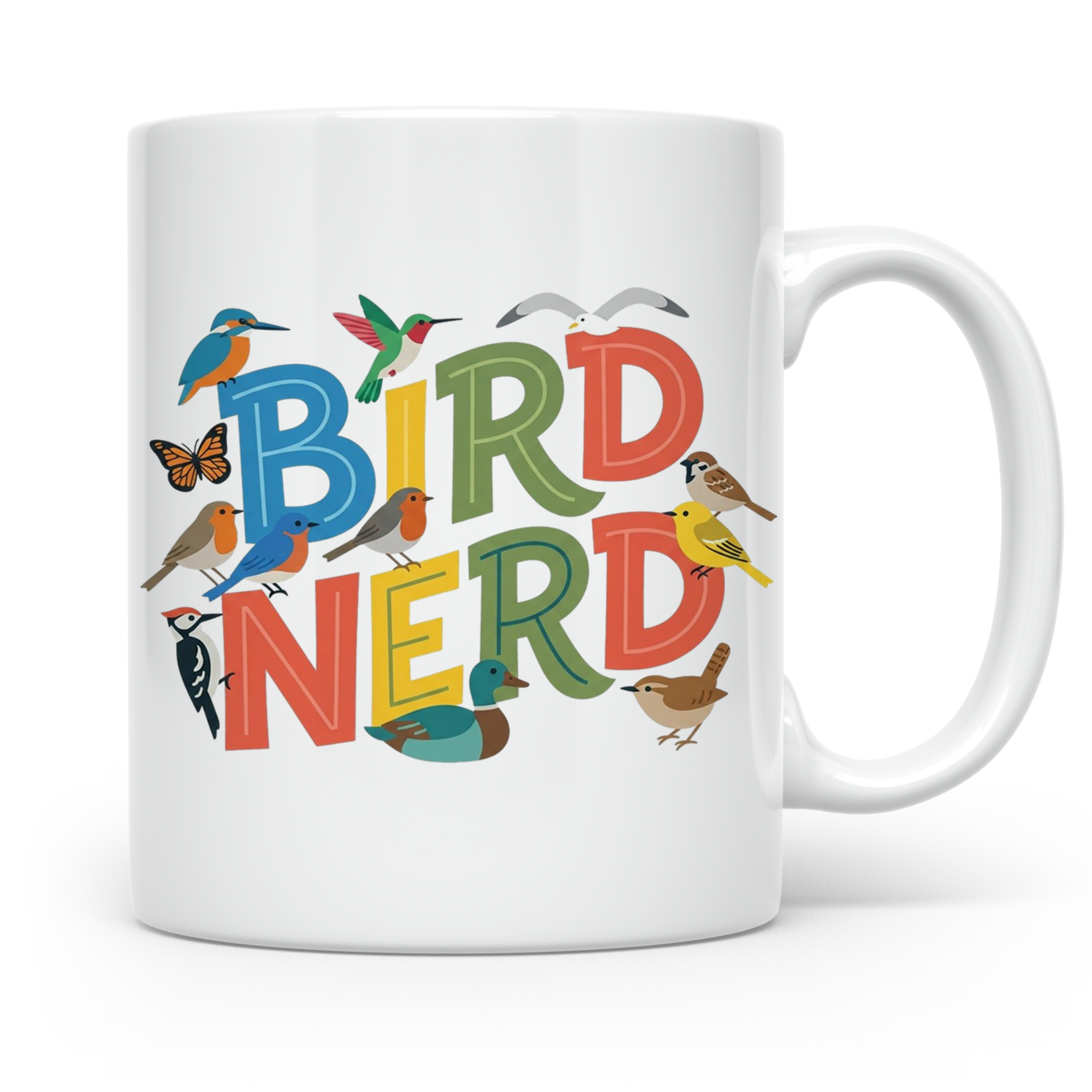 Bird Nerd Tasse für Vogelbeobachter & Ornithologen, lustiger – Weiß [farbe:weiß]