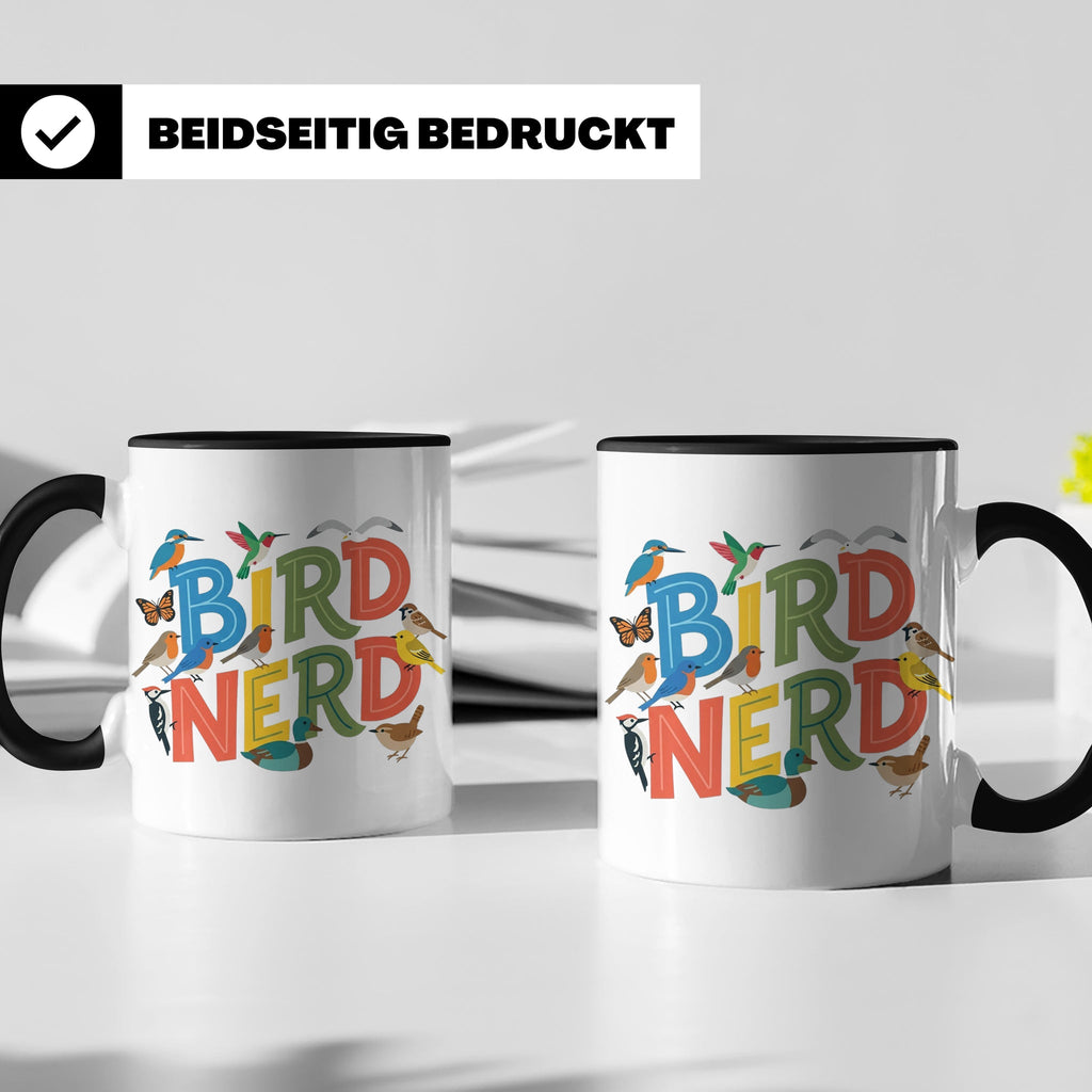 Bird Nerd Tasse für Vogelbeobachter & Ornithologen, lustiger – Schwarz [farbe:schwarz]