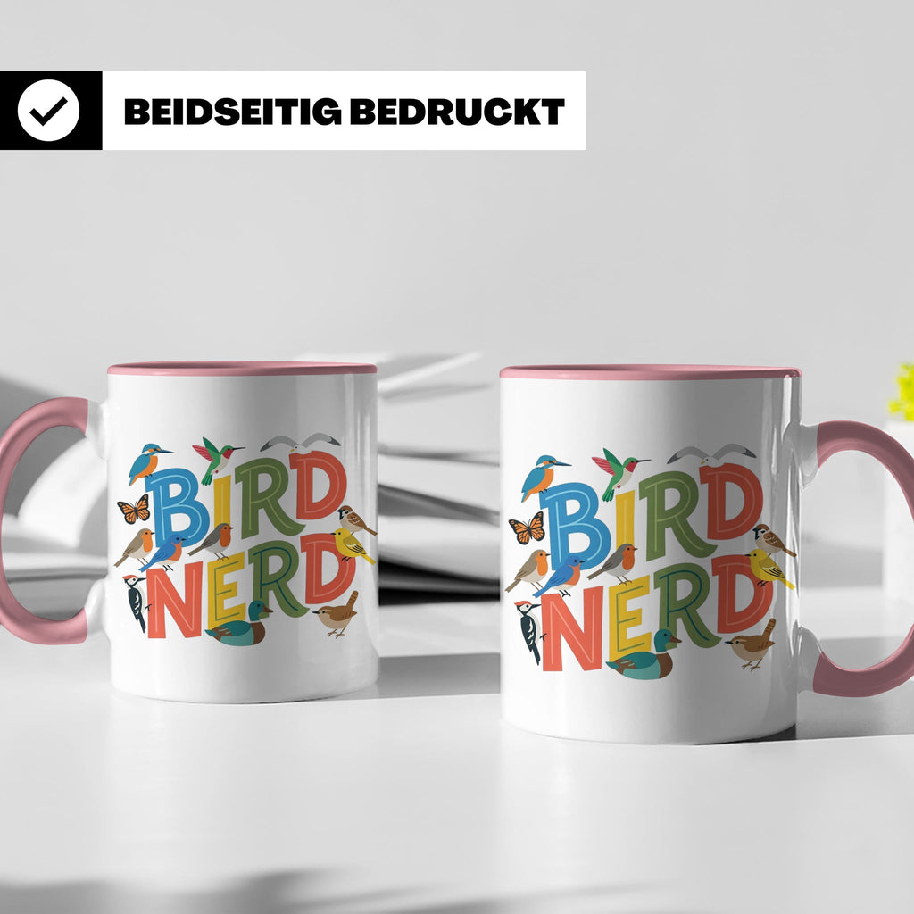 Bird Nerd Tasse für Vogelbeobachter & Ornithologen, lustiger – Rosa [farbe:rosa]
