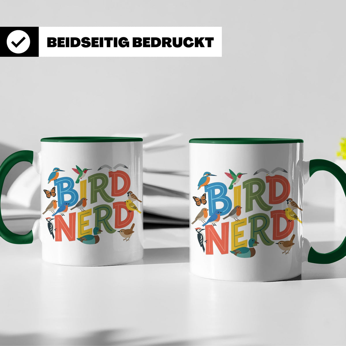 Bird Nerd Tasse für Vogelbeobachter & Ornithologen, lustiger – Grün [farbe:grün]