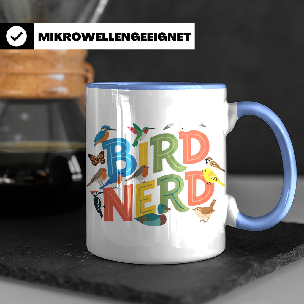 Bird Nerd Tasse für Vogelbeobachter & Ornithologen, lustiger – Blau [farbe:blau]