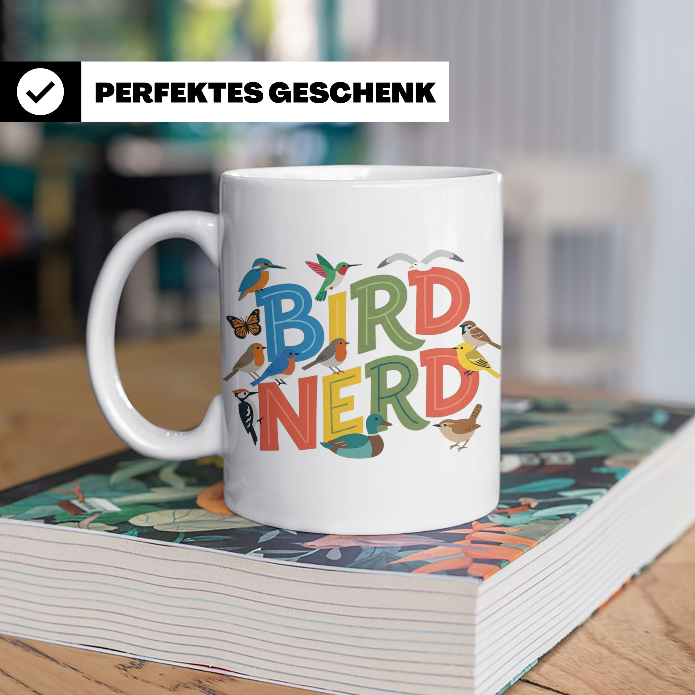 Bird Nerd Tasse für Vogelbeobachter & Ornithologen, lustiger – Weiß [farbe:weiß]