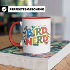 Bird Nerd Tasse für Vogelbeobachter & Ornithologen, lustiger – Rot [farbe:rot]