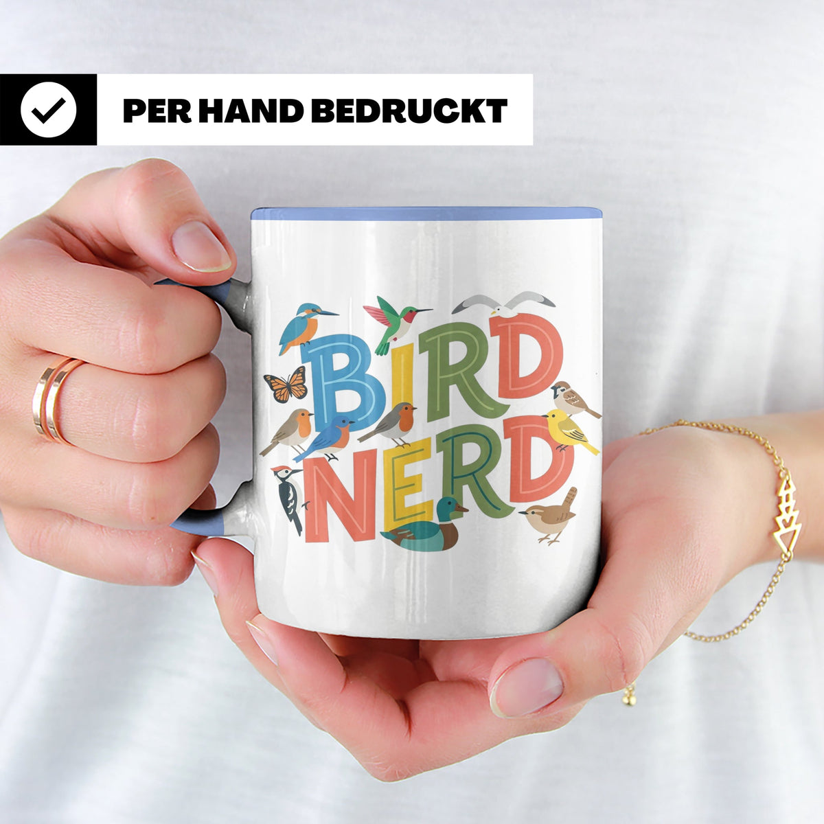 Bird Nerd Tasse für Vogelbeobachter & Ornithologen, lustiger – Blau [farbe:blau]