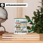 Vögel Füttern Tasse mit Spruch | Geschenk für Vogelfreunde,  – Grün [farbe:grün]