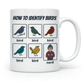 Vogelbeobachter Tasse "How to Identify Birds" Lustiges Nerd  – Weiß [farbe:weiß]