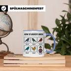 Vogelbeobachter Tasse "How to Identify Birds" Lustiges Nerd  – Blau [farbe:blau]