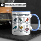 Vogelbeobachter Tasse "How to Identify Birds" Lustiges Nerd  – Blau [farbe:blau]
