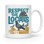 Tauben Tasse 'Respect the Locals' | Lustiger Stadttauben Spr – Weiß [farbe:weiß]