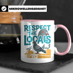 Tauben Tasse 'Respect the Locals' | Lustiger Stadttauben Spr – Rosa [farbe:rosa]
