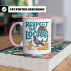 Tauben Tasse 'Respect the Locals' | Lustiger Stadttauben Spr – Rosa [farbe:rosa]
