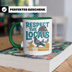 Tauben Tasse 'Respect the Locals' | Lustiger Stadttauben Spr – Grün [farbe:grün]