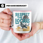 Tauben Tasse 'Respect the Locals' | Lustiger Stadttauben Spr – Rosa [farbe:rosa]
