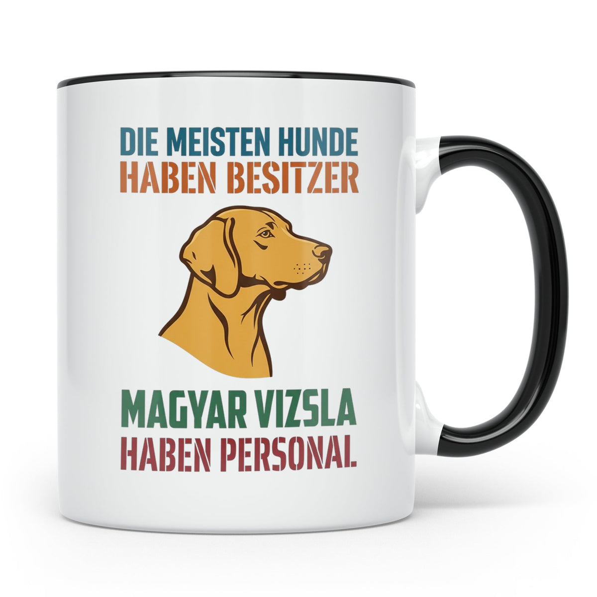 Magyar Vizsla Tasse mit Spruch Personal, Geschenk für Hundeb – Schwarz [farbe:schwarz]