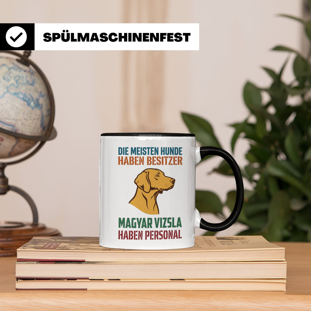 Magyar Vizsla Tasse mit Spruch Personal, Geschenk für Hundeb – Schwarz [farbe:schwarz]