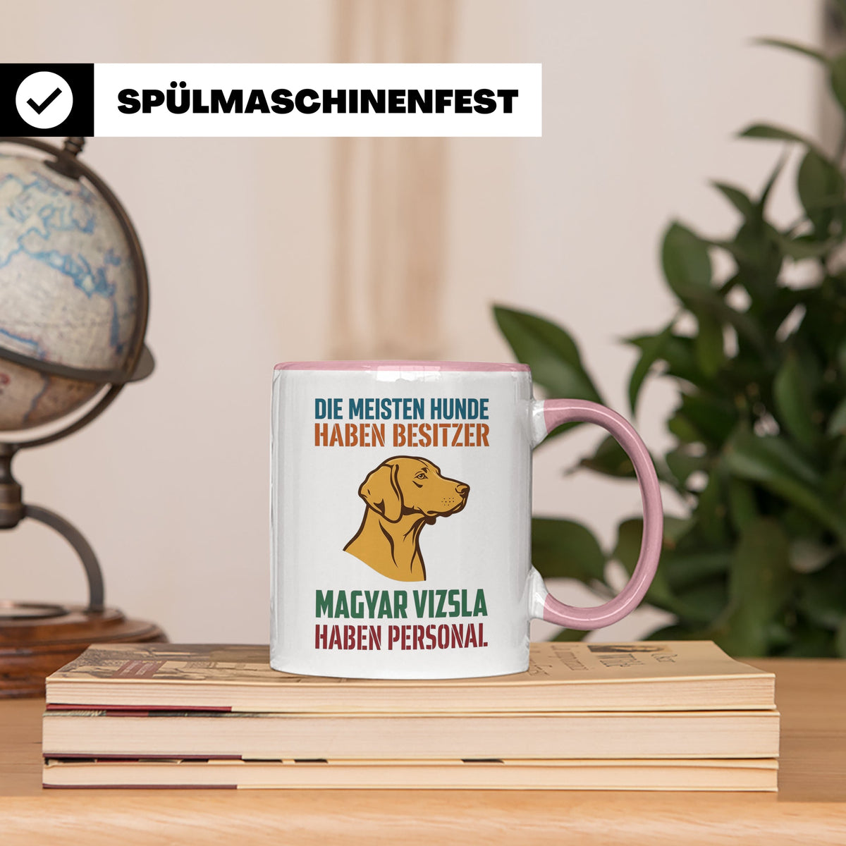 Magyar Vizsla Tasse mit Spruch Personal, Geschenk für Hundeb – Rosa [farbe:rosa]