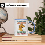 Magyar Vizsla Tasse mit Spruch Personal, Geschenk für Hundeb – Blau [farbe:blau]