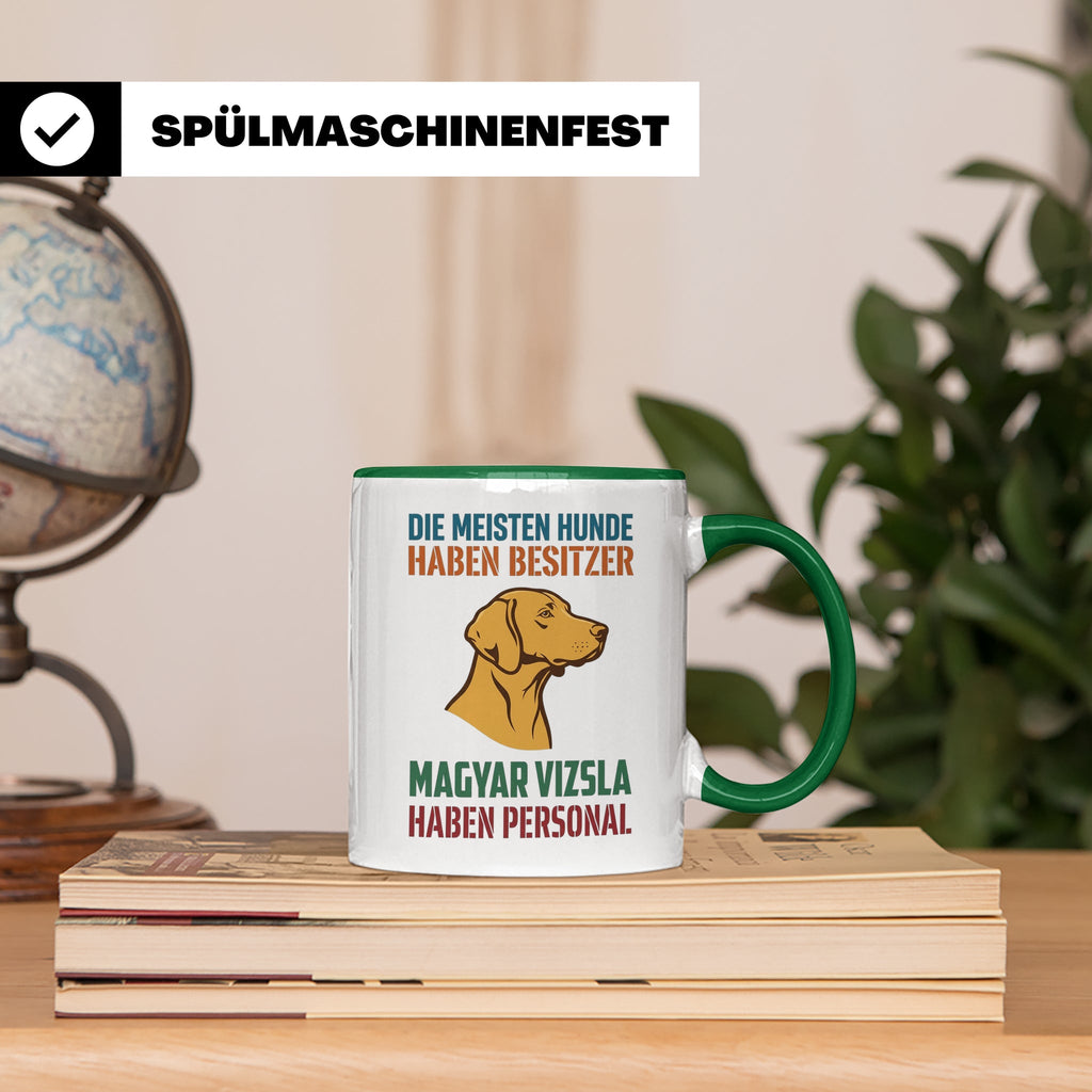 Magyar Vizsla Tasse mit Spruch Personal, Geschenk für Hundeb – Grün [farbe:grün]
