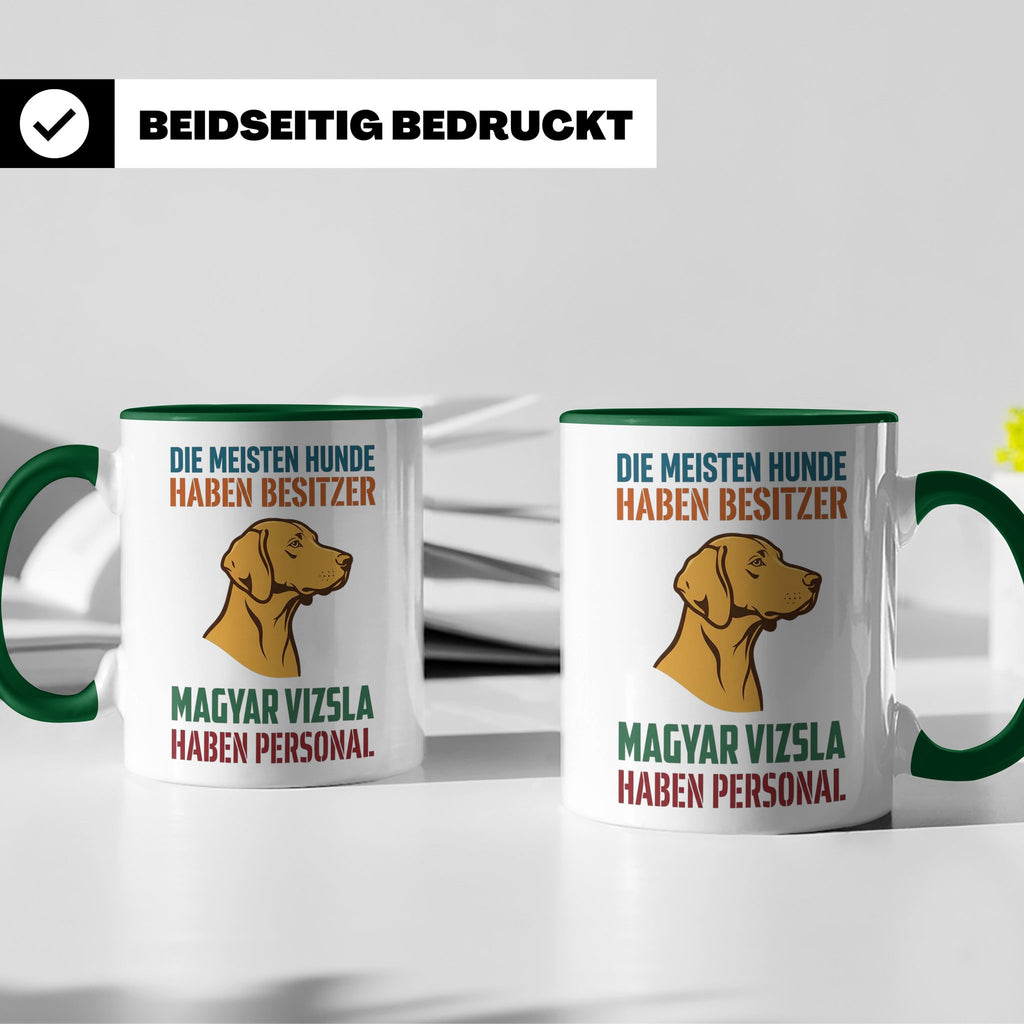 Magyar Vizsla Tasse mit Spruch Personal, Geschenk für Hundeb – Grün [farbe:grün]