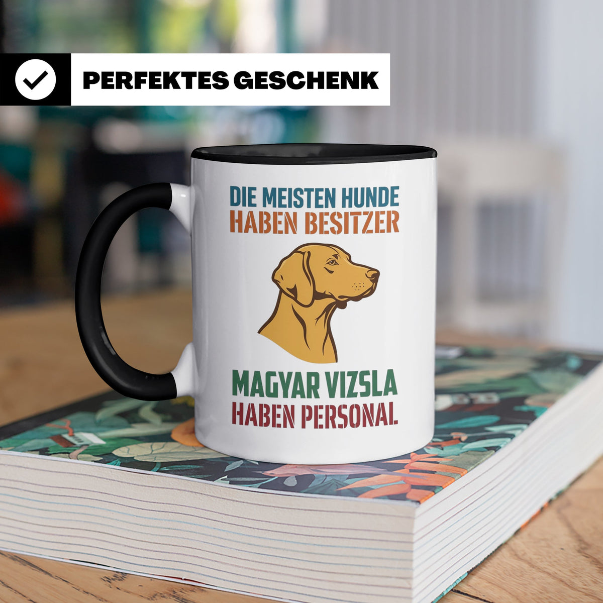 Magyar Vizsla Tasse mit Spruch Personal, Geschenk für Hundeb – Schwarz [farbe:schwarz]
