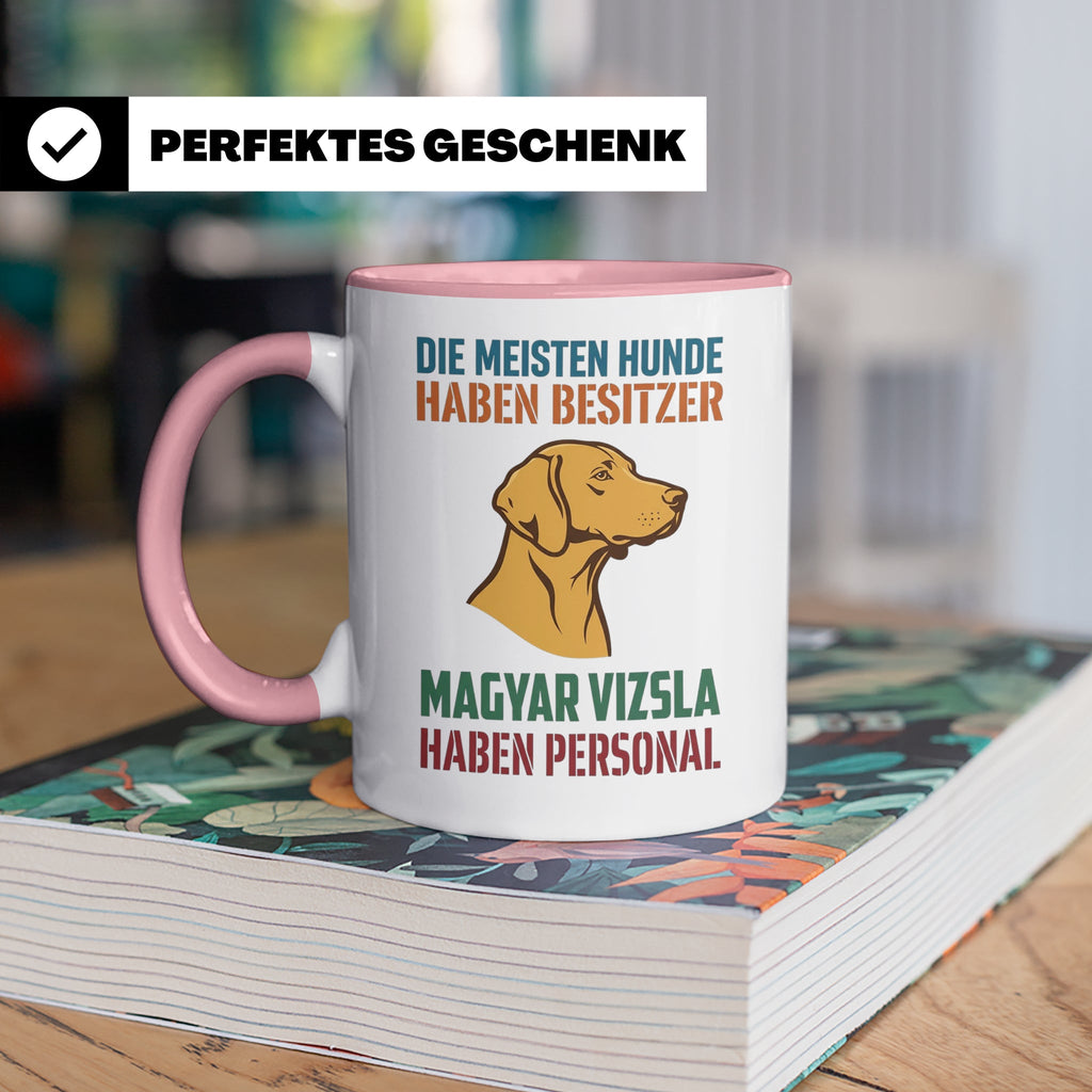 Magyar Vizsla Tasse mit Spruch Personal, Geschenk für Hundeb – Rosa [farbe:rosa]