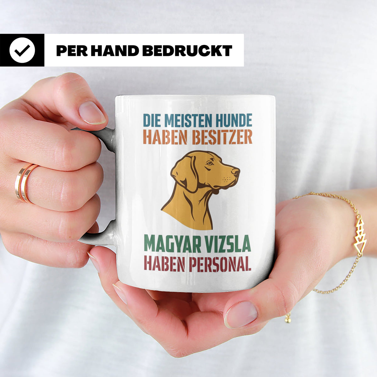Magyar Vizsla Tasse mit Spruch Personal, Geschenk für Hundeb – Weiß [farbe:weiß]