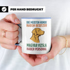 Magyar Vizsla Tasse mit Spruch Personal, Geschenk für Hundeb – Blau [farbe:blau]