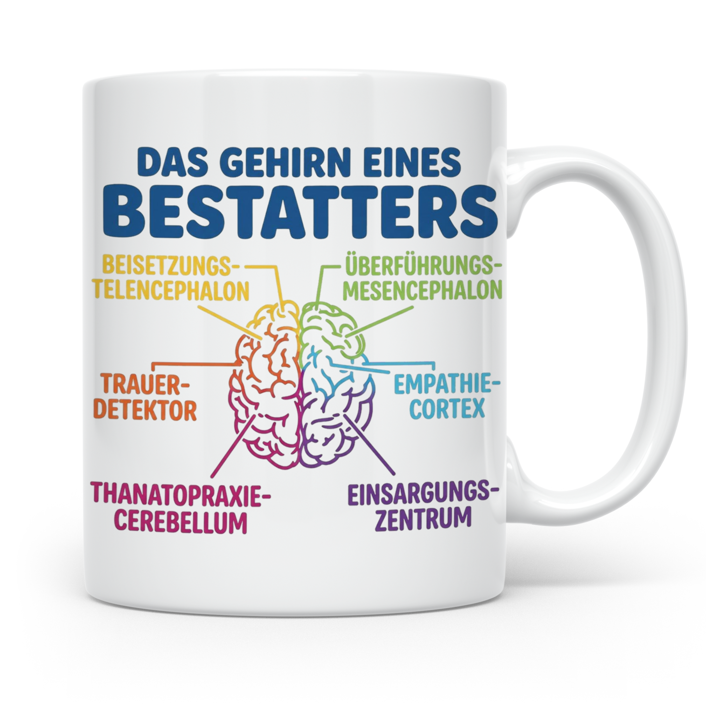 Bestatter Tasse Gehirn lustig | Kaffeetasse für Bestattungsf – Weiß [farbe:weiß]