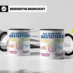 Bestatter Tasse Gehirn lustig | Kaffeetasse für Bestattungsf – Schwarz [farbe:schwarz]