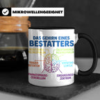 Bestatter Tasse Gehirn lustig | Kaffeetasse für Bestattungsf – Schwarz [farbe:schwarz]