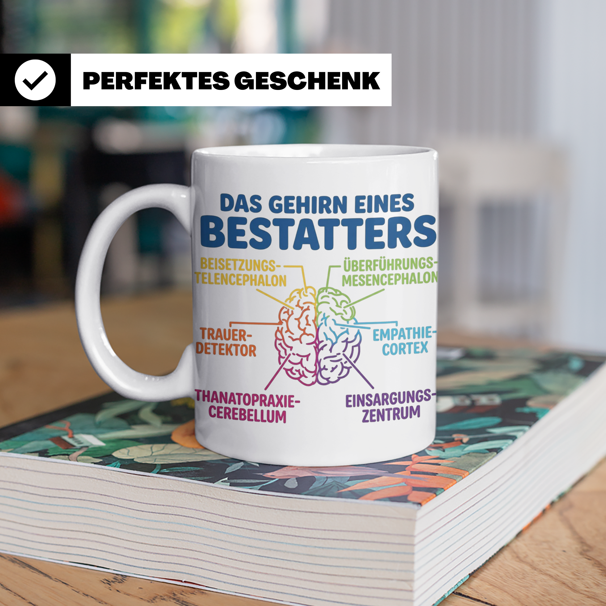 Bestatter Tasse Gehirn lustig | Kaffeetasse für Bestattungsf – Weiß [farbe:weiß]