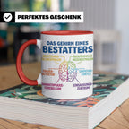 Bestatter Tasse Gehirn lustig | Kaffeetasse für Bestattungsf – Rot [farbe:rot]