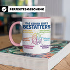 Bestatter Tasse Gehirn lustig | Kaffeetasse für Bestattungsf – Rosa [farbe:rosa]