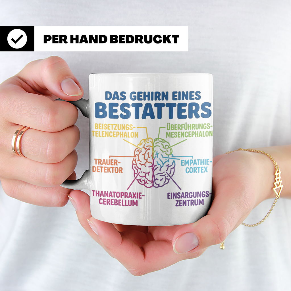 Bestatter Tasse Gehirn lustig | Kaffeetasse für Bestattungsf – Weiß [farbe:weiß]