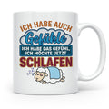 Morgenmuffel Tasse mit Spruch Ich habe Gefühle schlafen, lus – Weiß [farbe:weiß]