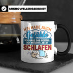 Morgenmuffel Tasse mit Spruch Ich habe Gefühle schlafen, lus – Schwarz [farbe:schwarz]