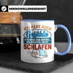 Morgenmuffel Tasse mit Spruch Ich habe Gefühle schlafen, lus – Blau [farbe:blau]