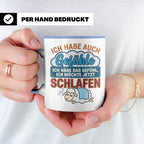Morgenmuffel Tasse mit Spruch Ich habe Gefühle schlafen, lus – Blau [farbe:blau]