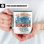 Morgenmuffel Tasse mit Spruch Ich habe Gefühle schlafen, lus – Grün [farbe:grün]